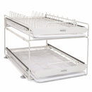 Escurridor de Acero Inoxidable de 2 Niveles con sistema inteligente de drenaje +REGALO: Kit de Utensilios de Cocina