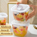 Kit de 10 Frascos Herméticos de Vidrio Templado con Tapa Sellada y Trabas + REGALO: Kit de Utensilios de Cocina
