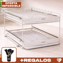 Escurridor de Acero Inoxidable de 2 Niveles con sistema inteligente de drenaje +REGALO: Kit de Utensilios de Cocina