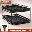 Escurridor de Acero Inoxidable de 2 Niveles con sistema inteligente de drenaje +REGALO: Kit de Utensilios de Cocina