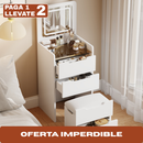 [Llevá 2 Pagá 1] Organizador Multifuncional de 2 Niveles con Espejo LED y Banquito Baúl